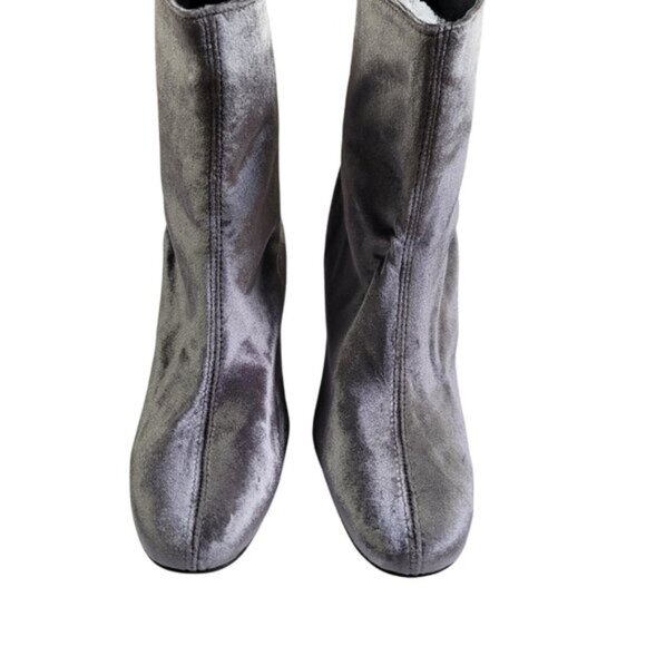 Free People Cecile Grey Velvet Ankle Boots Size 10 - Picture 4 of 16